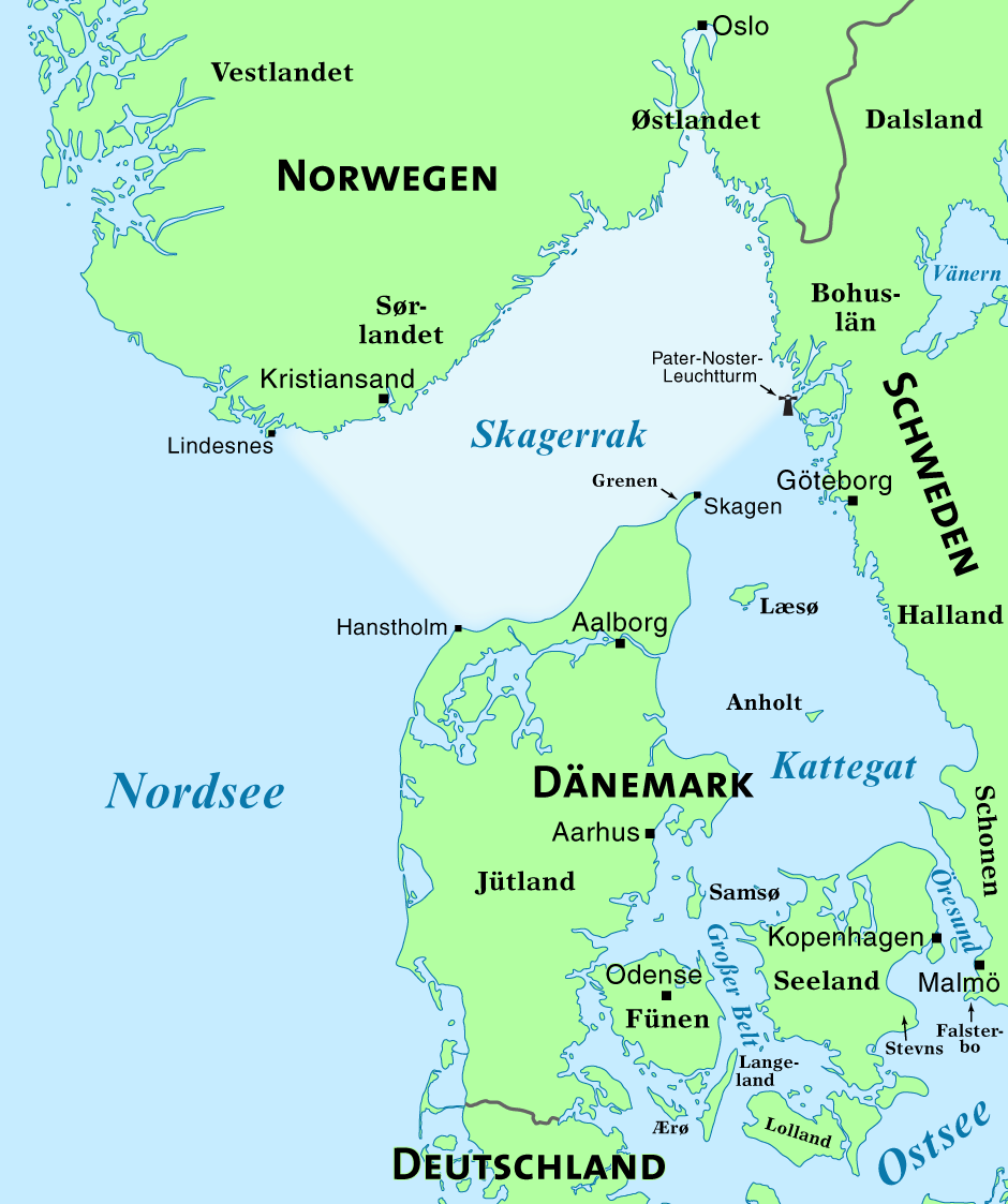 Karte Skagerrak